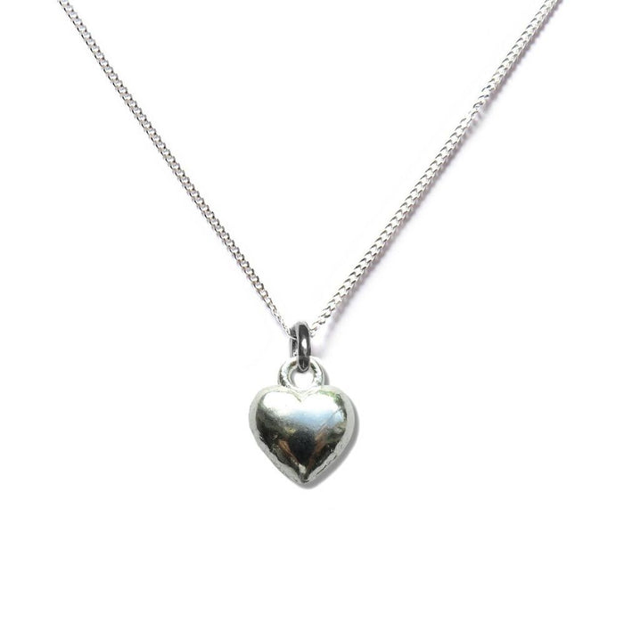 Our Puff Heart Silver Necklace: Stunning Gift for Loved Ones. Quality Sterling Silver. Delivered in Gift Box. Fast Shipping.