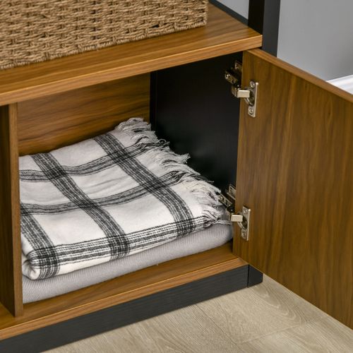 4-Tier Bookshelf Freestanding Bookcase  Storage for Study Walnut Brown