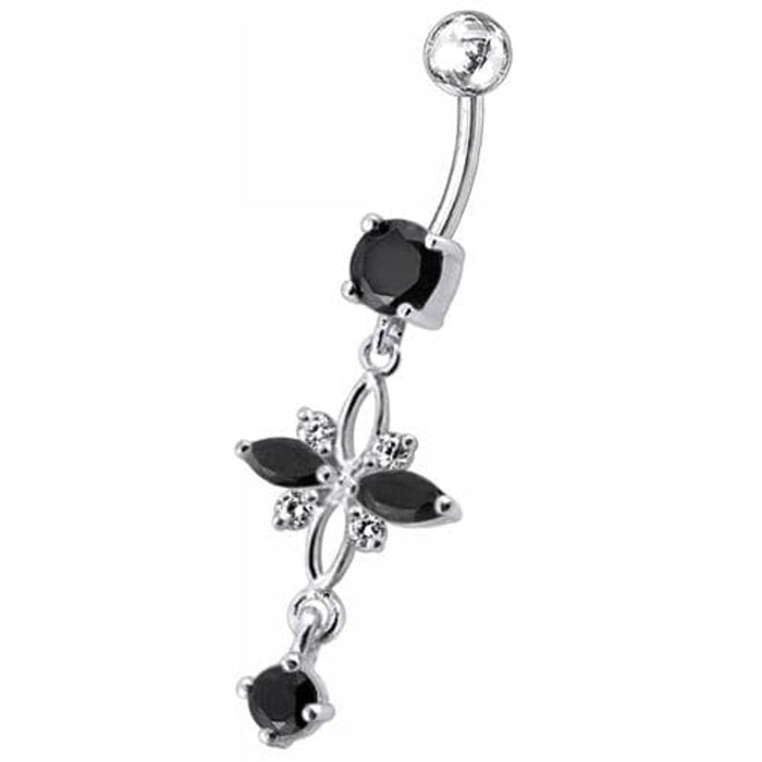 Fancy  Jeweled Dangling Navel Belly Button Ring