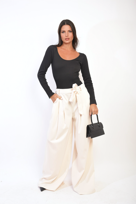 Clara High Waist Belted Wide Leg Trouser - Flattering, Chic, and Versatile Pants for Any Occasion