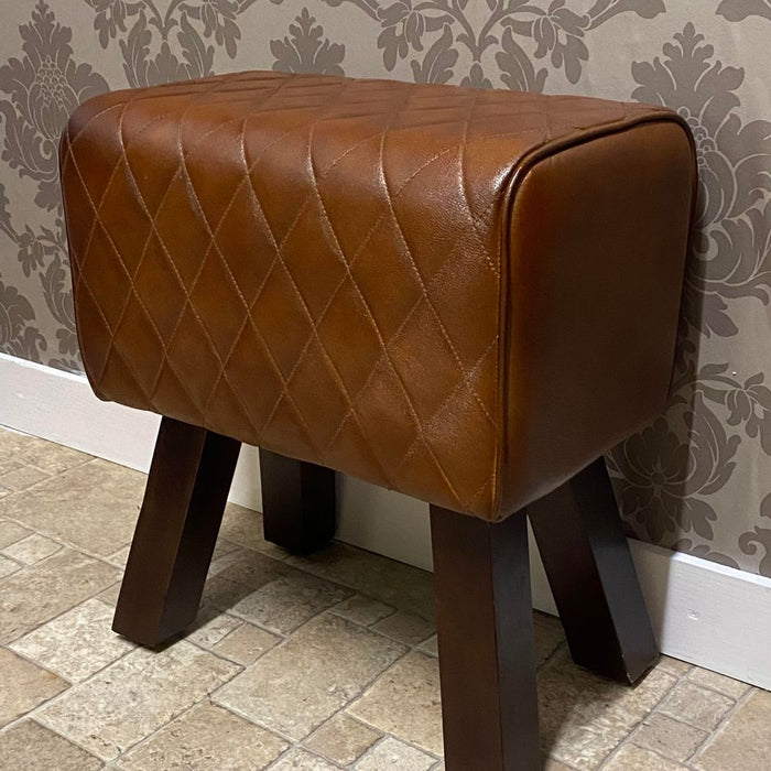 Premium Leather Footstool - 45cm, Sturdy & Versatile - Soft and Luxurious - Buy Now!