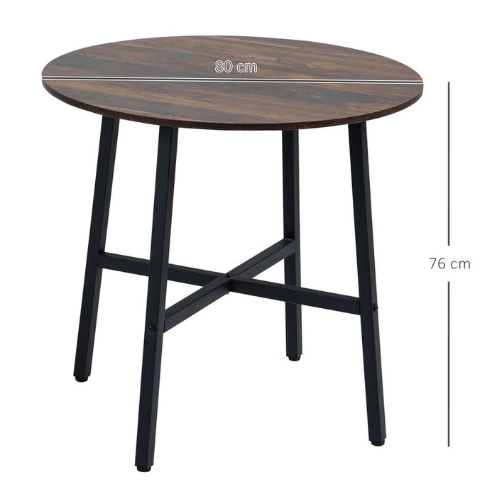 Premium 80cm Round Kitchen Table: Stylish, Space-saving, Steel Leg