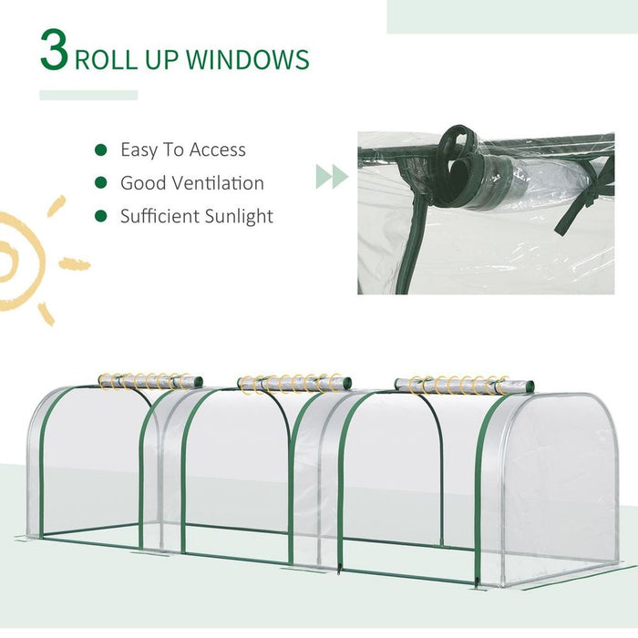 Tunnel Greenhouse Steel Frame Garden w/ Zipped Doors-Protect Crops & Nurture Plants