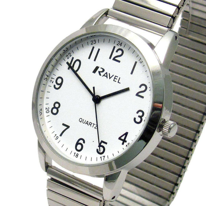 Ravel Men's Gold Bracelet Watch - Bold Number White Dial - High Quality - Guaranteed Satisfaction