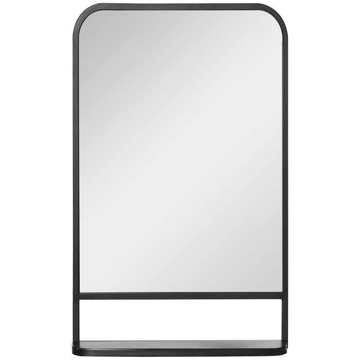 Sleek Square Wall Mirror w/ Shelf, 86x53 cm - Modern Mirrors for Living Room, Bedroom - High Quality