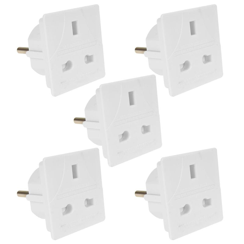 PIFCO Euro Travel Adaptor Adapter UK to Europe 2 pin - FOR EUROPEAN SALES