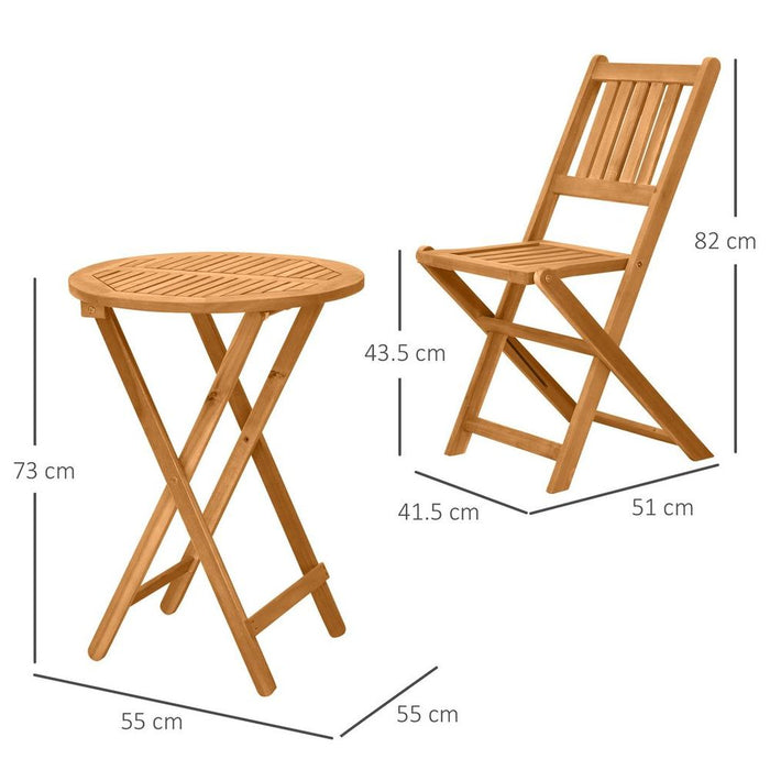 Premium Outsunny 3-Piece Patio Bistro Set: Folding Table & Chairs for Outdoor Dining