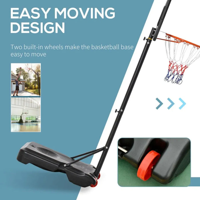 Adjustable Portable Basketball Stand - Height, Sturdy Rim, Hoop Base, Net