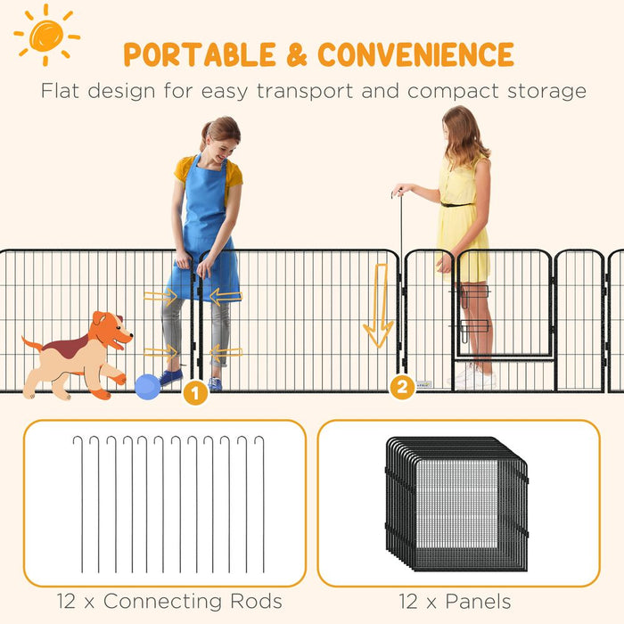 Premium Heavy Duty Puppy Play Pen - 12 Panels, Indoor & Outdoor Use