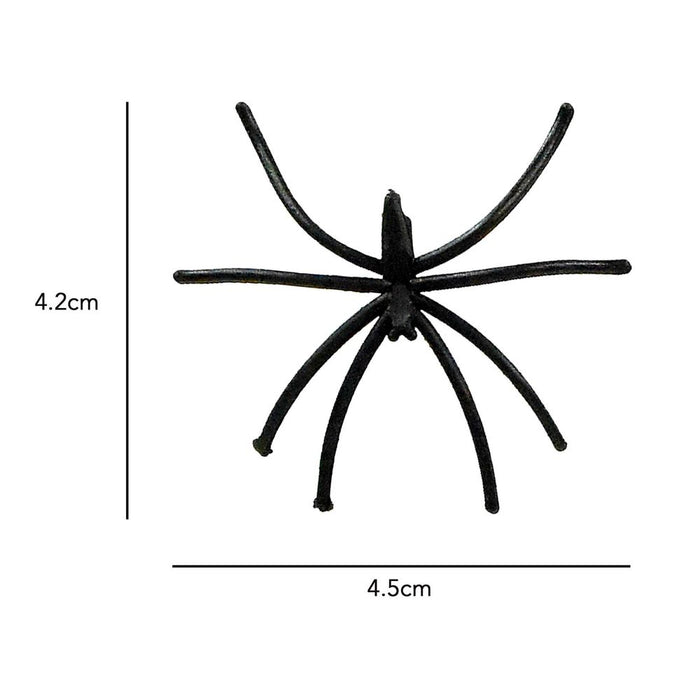 24 Spooky Spiders for Halloween Decor - Realistic Black Plastic - Great for Parties & Pranks!