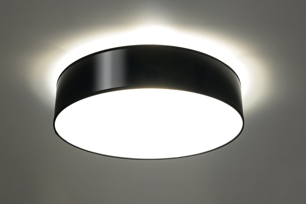 Premium LED Ceiling Lamp: Arena 55 - Black Round Shape, Loft Design, Best Quality, E27 - Perfect for Modern Interiors