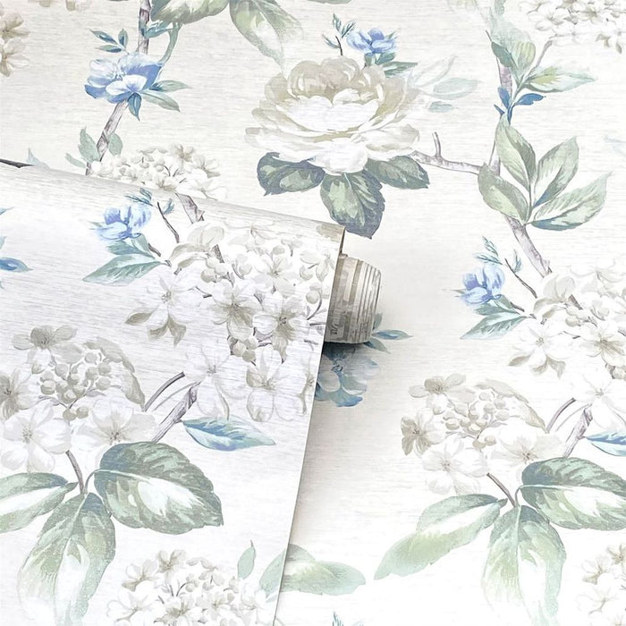 Premium Keeka Floral Blue Cream - High-Quality and Detail-Oriented