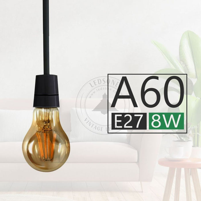 2 Pack E27,B22 LED Edison Dimmable Vintage Amber Glass Warm white 2700K, Cool white 6000K Light Bulbs