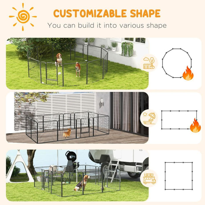 Premium Heavy Duty Puppy Play Pen - 12 Panels, Indoor & Outdoor Use