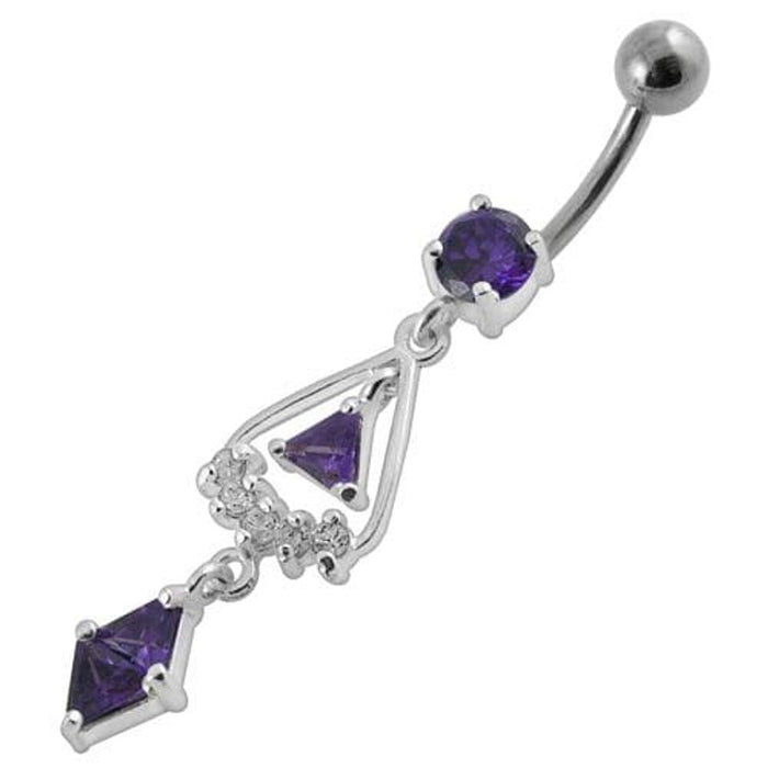 triangled Jewel Fancy Dangling Belly Ring