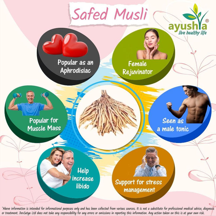 Safed Musli Capsule (Chlorophytum Borivilianum) - Best Quality Herbal Remedy for All Categories, Buy Now!