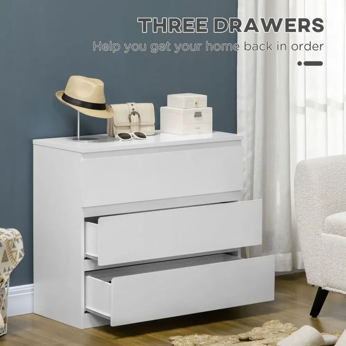 Chest of Drawers 3-Drawer Dresser Storage Organiser for Bedroom, White