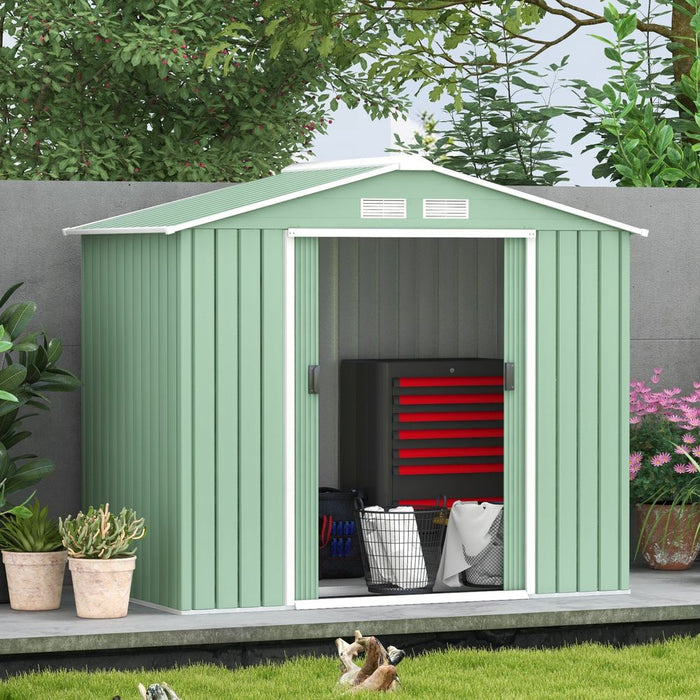 Garden Shed w/ Locking Door, Foundation, Air Vent - Store Tools, Equipment, & More