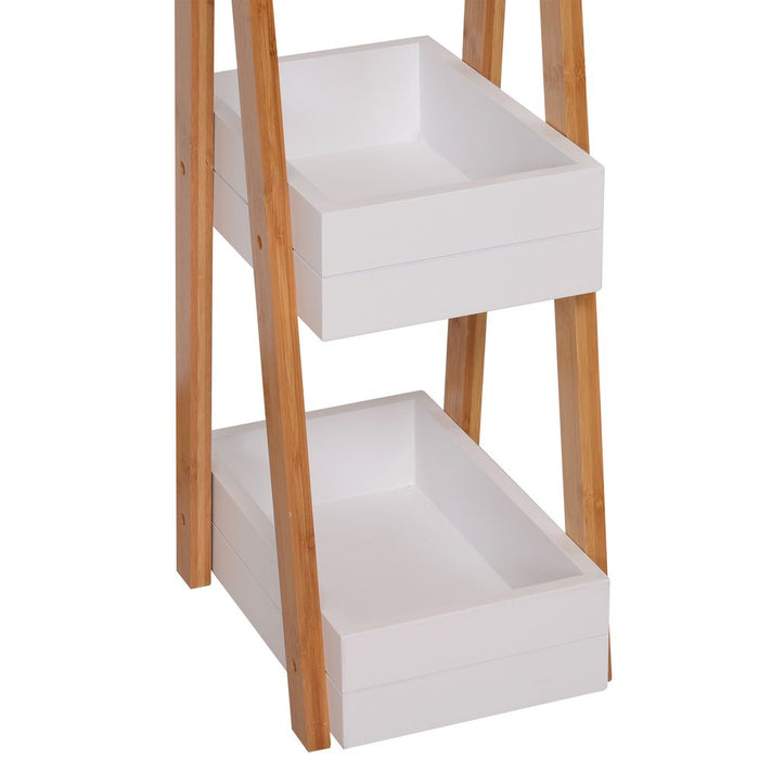 Bathroom A-Shape Rack, 3-Tier-Bamboo: Durable, stylish storage for any décor. Perfect for Bathroom, Livingroom or Kitchen.