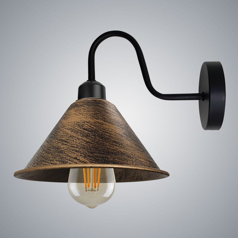 Vintage Brushed Copper Wall Sconce E27 Base Wall Light Fixture - Retro Style, Dimmable, High Quality - Perfect for Indoor Decor