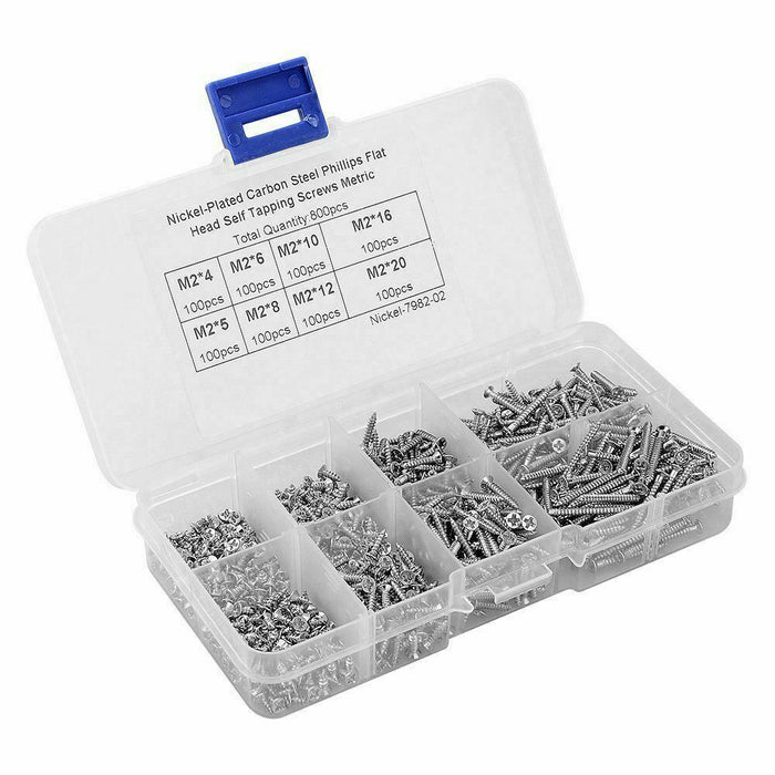 800 PCS Stainless Steel Wood Screw Assortment Self Tapping Small Metal Screws UK