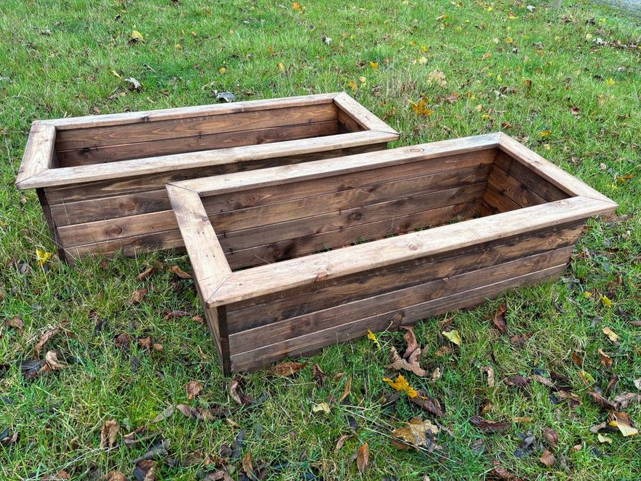 Premium XL Wooden Trough - Handcrafted in Britain, Sustainable Wood, Drainage Slats, 100L Volume