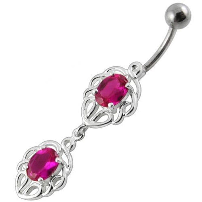 Fancy Jeweled Dangling Belly Ring