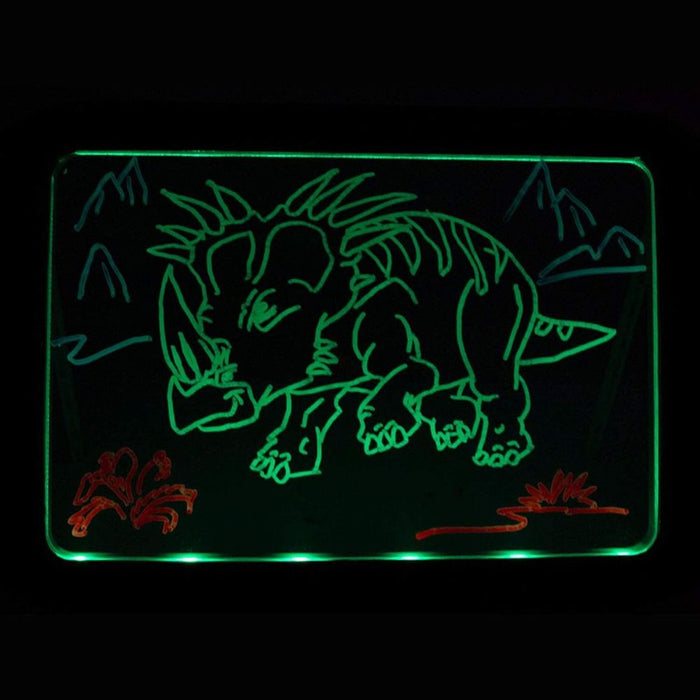 Doodle Kid's 15.4 Inch Magic LED Light Dinosaur Drawing Board