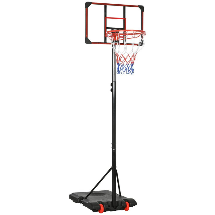 SPORTNOW Kids Adjustable Basketball Hoop: Height 1.8-2m, Portable Stand, Wheels