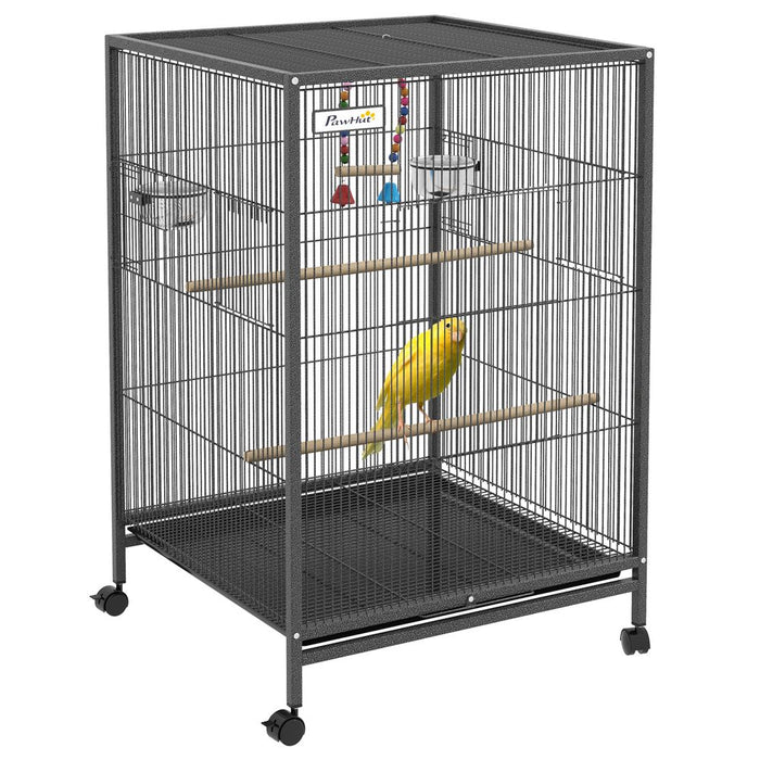 Budgie Cage Parrot Cage - Ideal for Small Parrot, Budgie, Lovebird - High-Quality with Rolling Stand