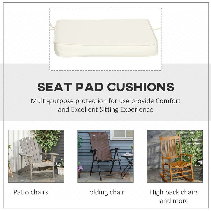 Outsunny Set of 6 Chair Cushion Seat Pads Dining Chair w/ Straps Indoor Outdoor