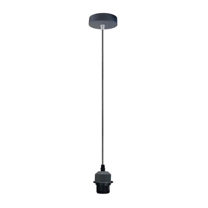 Industrial Grey Pendant Light Fitting, E27 Lamp Holder Set with Cable - High Quality, UK Standard