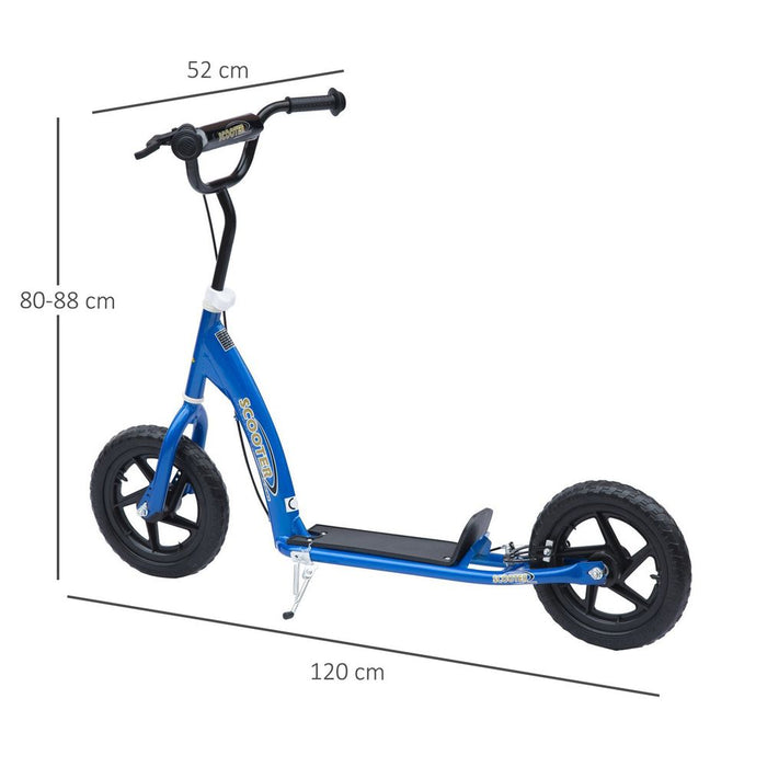 HOMCOM Teen Push Scooter Kids Children Stunt Scooter Bike Bicycle Ride On 12" EVA Tyres (Blue)