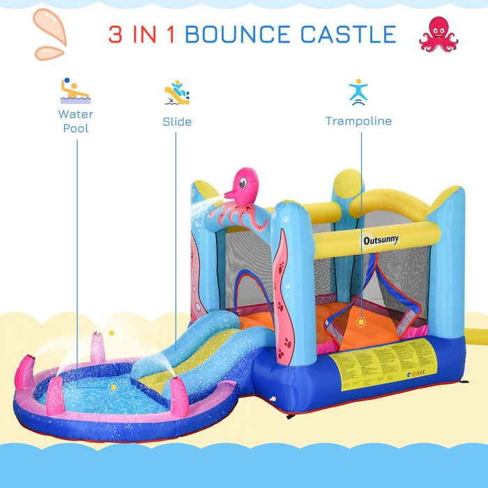 Bouncy Castle Slide Water Pool Trampoline, Blower 3.6 x 1.75 x 1.8m