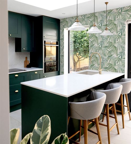 Palm Leaves Green sw12 wallpaper
