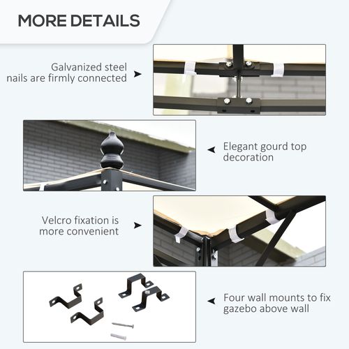 4 x 3 Meters Canopy Metal WallCream 4m 3m