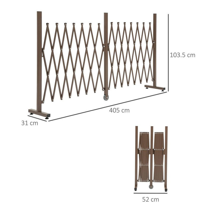 Premium Outsunny Foldable Garden Screen Panel - Durable Aluminium Alloy Fence - Dark Brown - Multiple Uses - Easy Installation