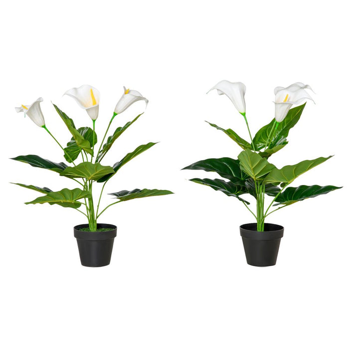 Set of 2 Artificial Realistic Calla Lily Flower, Decorative Plant, 55cm HOMCOM