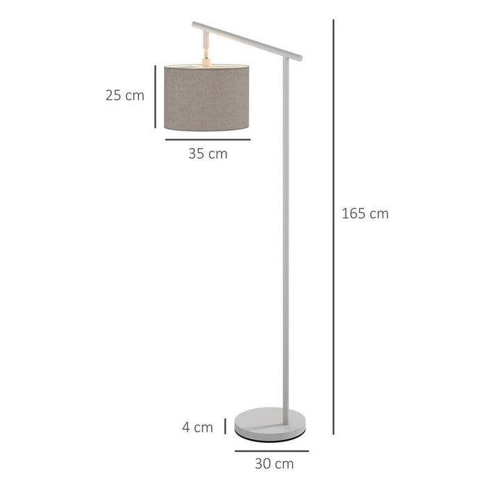 HOMCOM 350� Rotating Floor Lamp, LED Bulb, Grey - Elegant and Versatile Lighting Solution