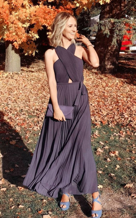 Slay in Pleated Crossover Maxi Dress