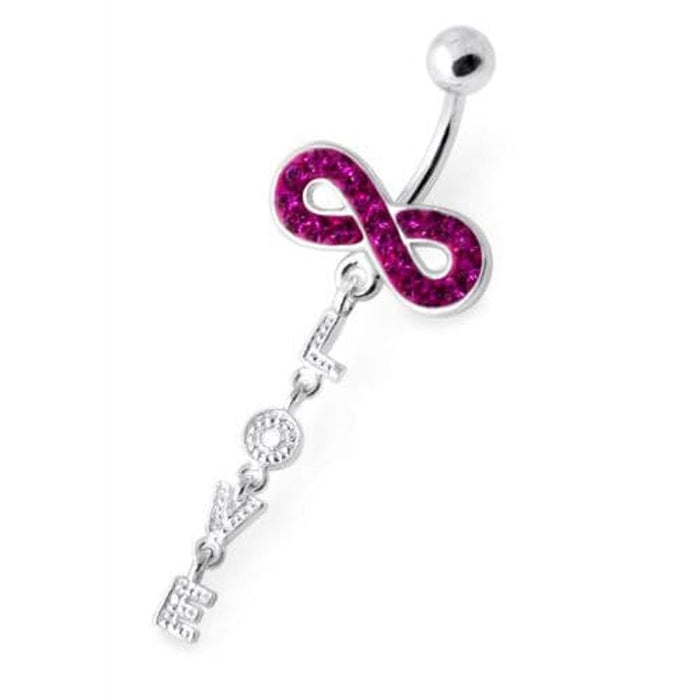 Infinity Love Jeweled Navel Belly Ring