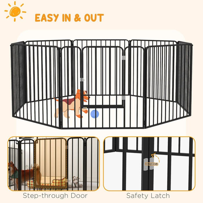 Premium Small/Medium Dog Playpen - 80cm Heavy-Duty 8 Panel Pet Fence