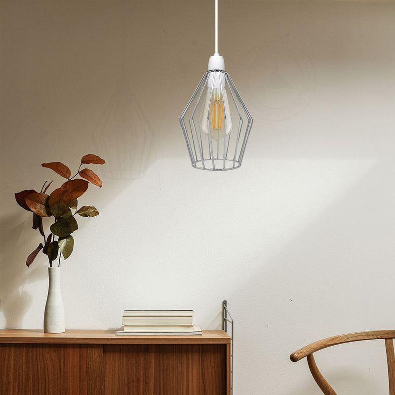 Modern Vintage Chrome Industrial Metal Rustic Lampshade Vintage Light