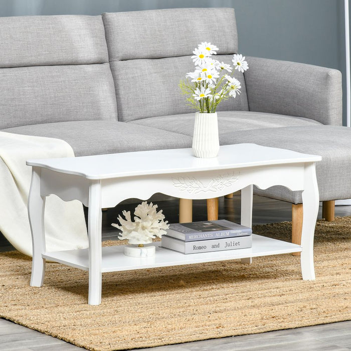 Coffee Table, 94Lx44Wx42H cm-White