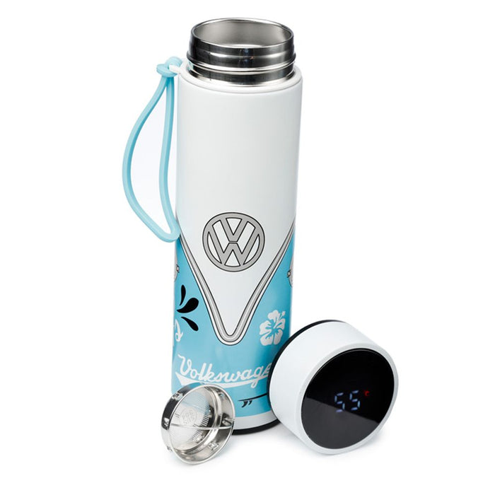 Insulated Stainless Steel Drinks Bottle - VW T1 Camper Bus Surf Adventure - Hot & Cold - Digital Thermometer