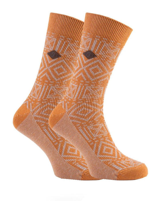 Men's Farah Vintage Aztec Pattern 2 Pack Dress Socks