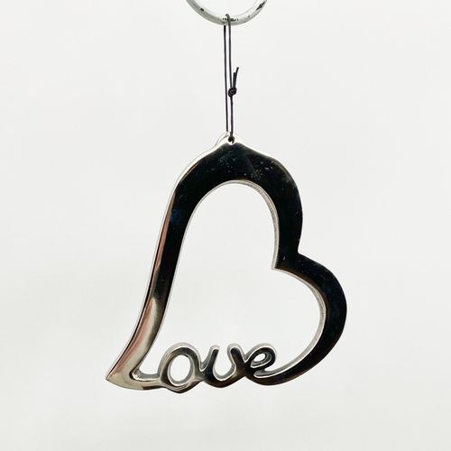 20CM NICKEL PLATED HANGING HEART