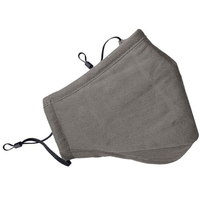 Triple-Layer Cotton Mask - Grey - Adults - Filter Pocket