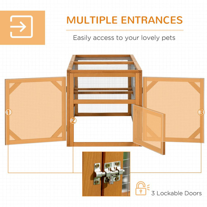 Spacious PawHut Wooden Chicken Coop | Perches, Doors | 2-4 Chickens | High-Quality & Secure