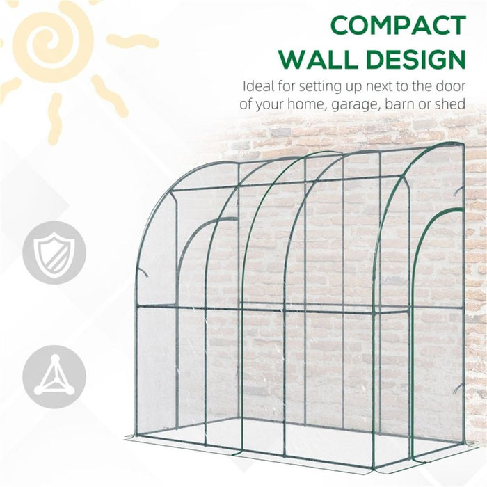 Walk-In Lean to Wall Tunnel Greenhouse